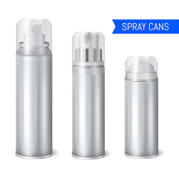 Aluminium Spray Cans Realistic Set