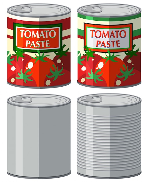 Aluminum can with and without label illustration