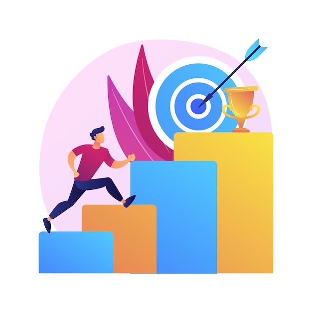 Ambition abstract concept   illustration. Business ambition, determination, setting big goal, making fast career, self-confident, getting what you want, desire for success