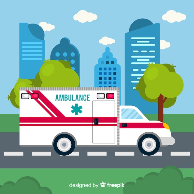 Ambulance concept in flat style