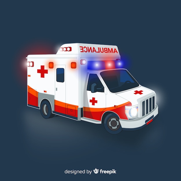 Ambulance concept in flat style