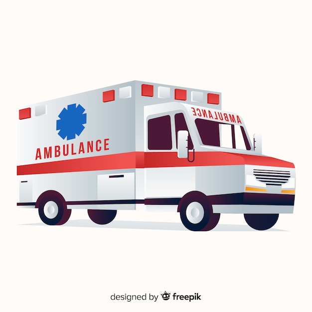 Free Vector ambulance in flat design