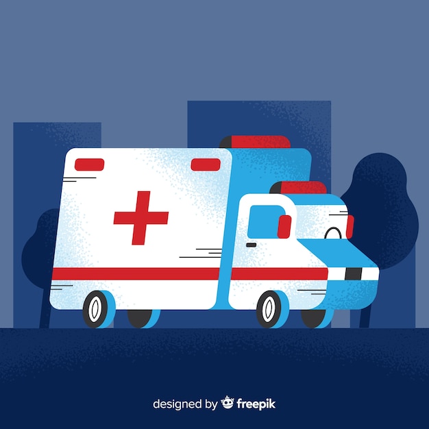 Ambulance in flat design