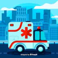 Free vector ambulance in flat design