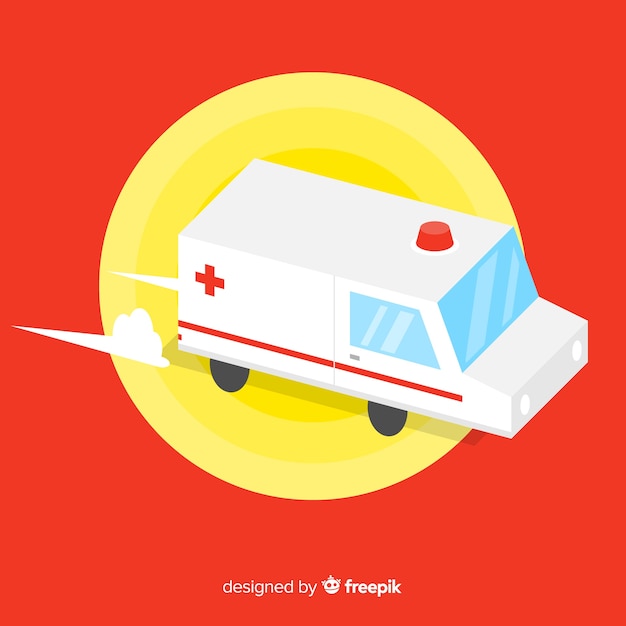 Free vector ambulance in flat design