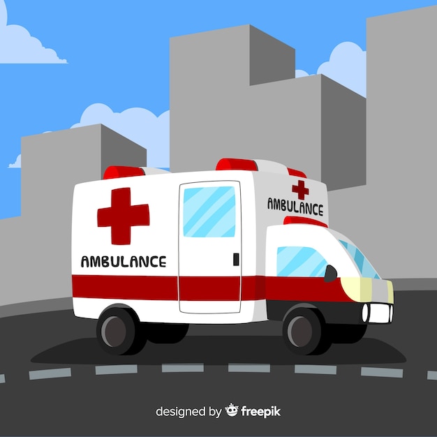 Ambulance in flat style