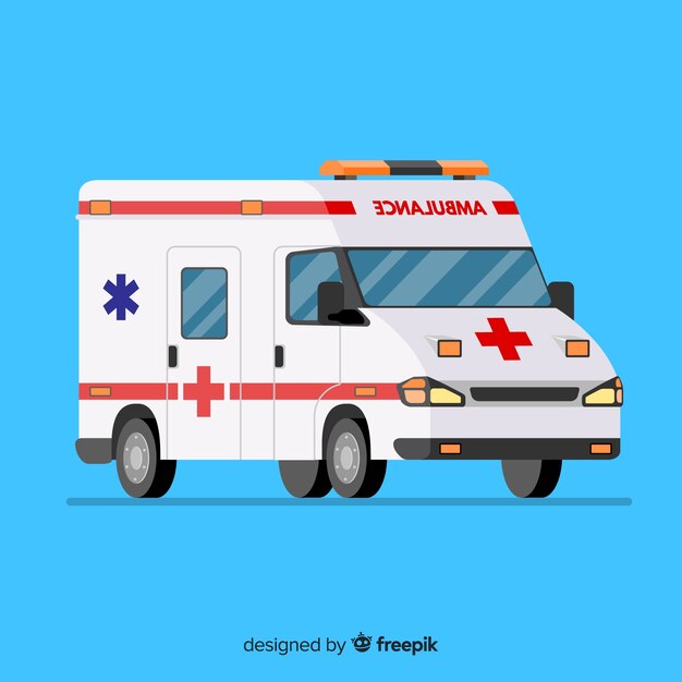 Ambulance in flat style