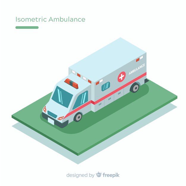 Ambulance in isometric style