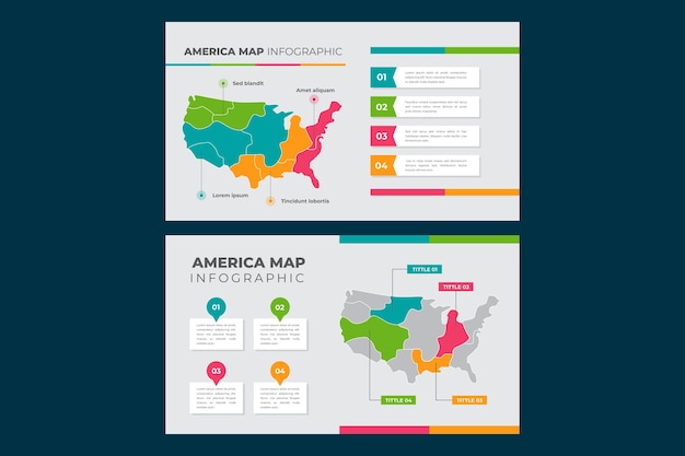 Free Vector america map infographic in flat design