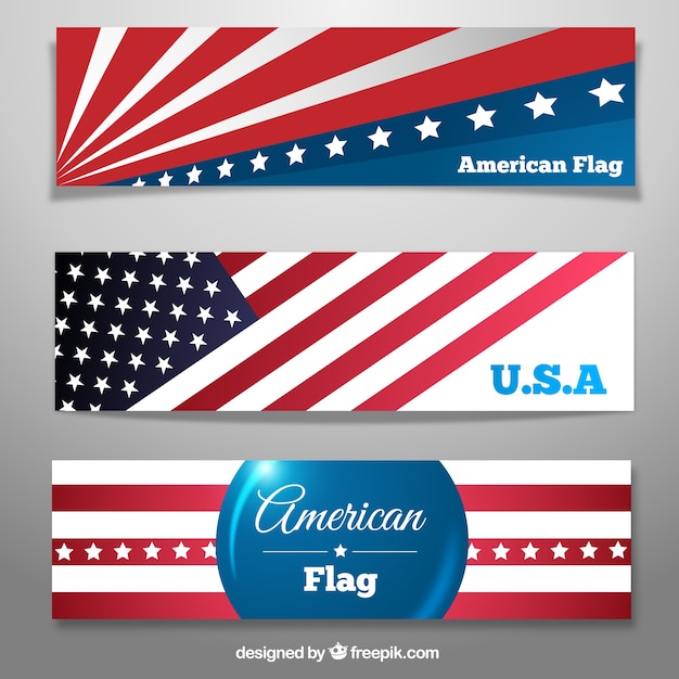 Free Vector american flag banners