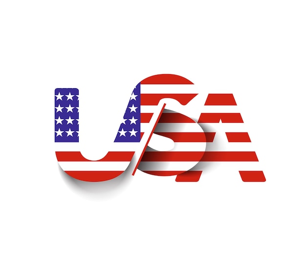 American Flag Usa Text Design