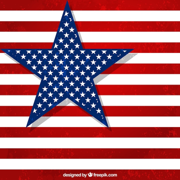 Free Vector american flag with big star