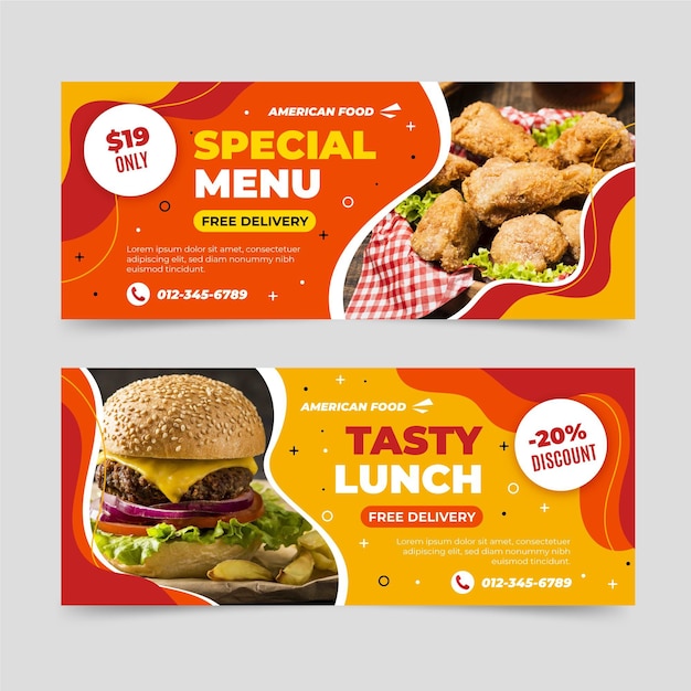 American food banner template