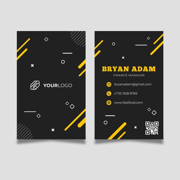 American food double-sided business card