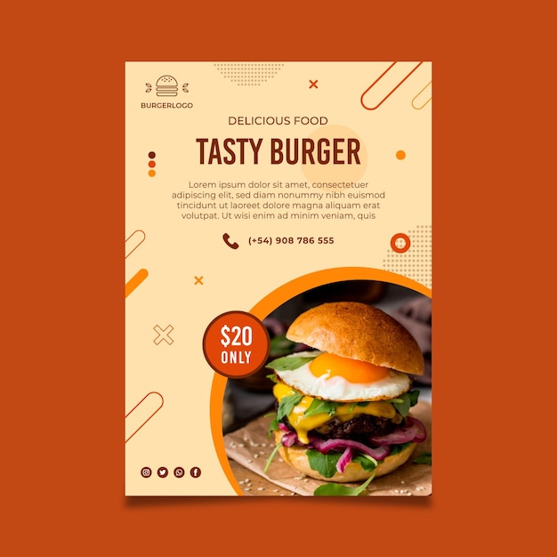 Free Vector american food flyer template