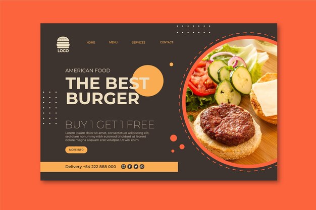 American food landing page