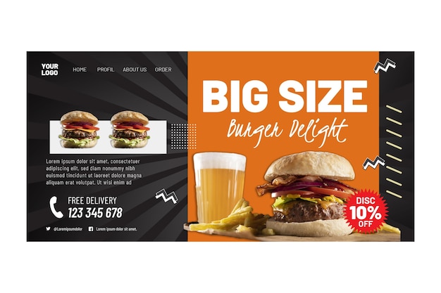 American food landing page