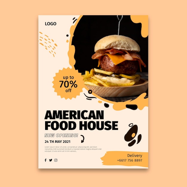 American food poster template