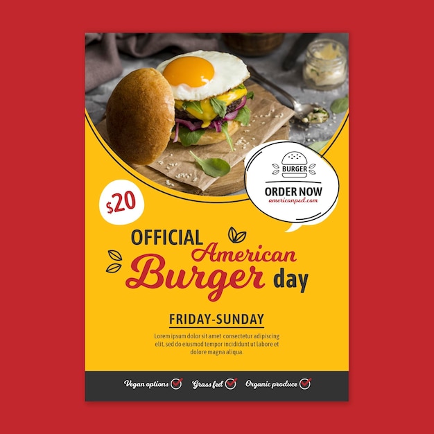 Free Vector american food poster template