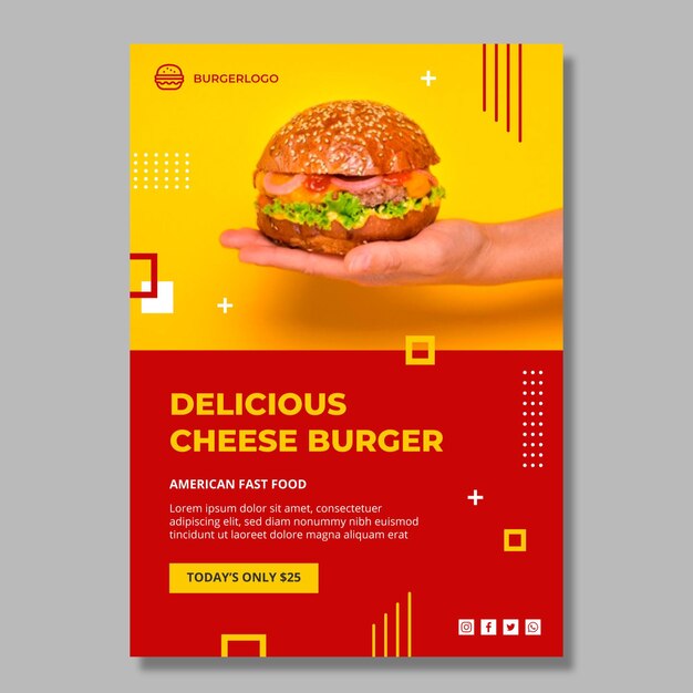 American food poster template