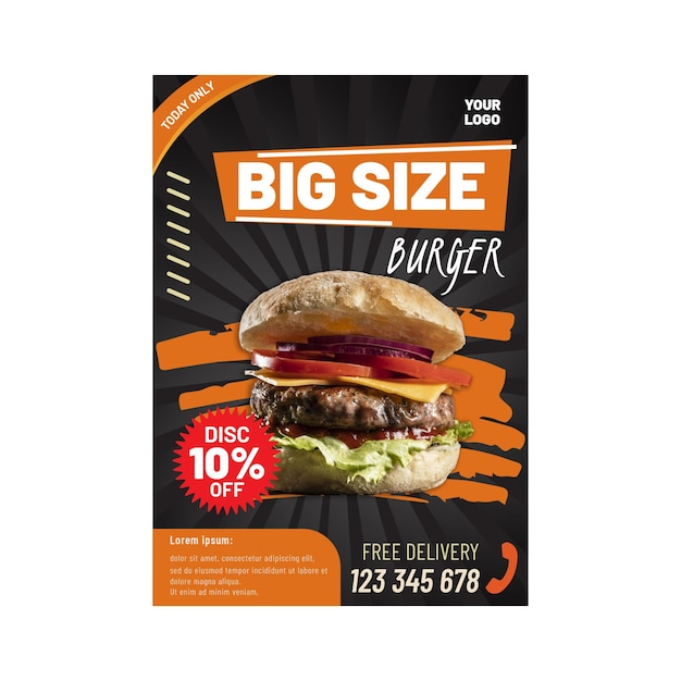 American food vertical flyer template