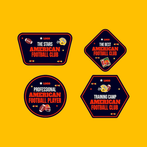 Free Vector american football flat labels and badges