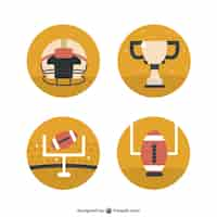 Free vector american football icons set