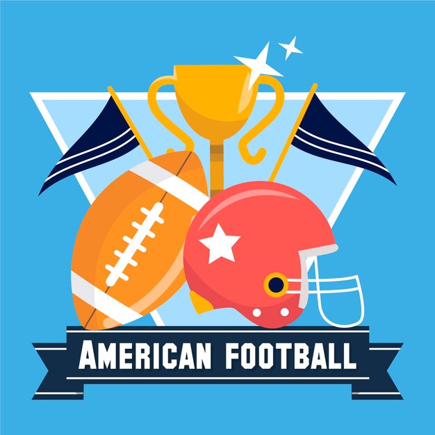 American football illustration with cup