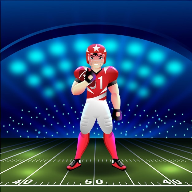 Free Vector american football players in front of field