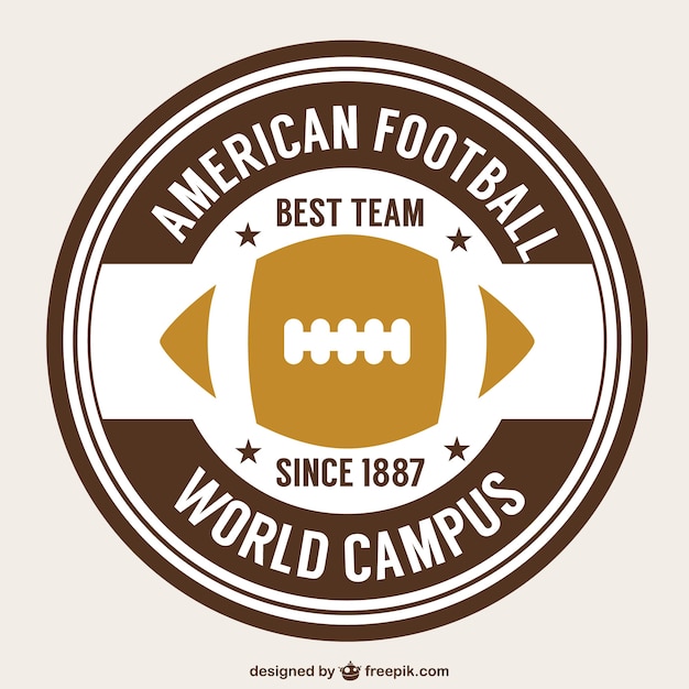 American football retro ball badge 