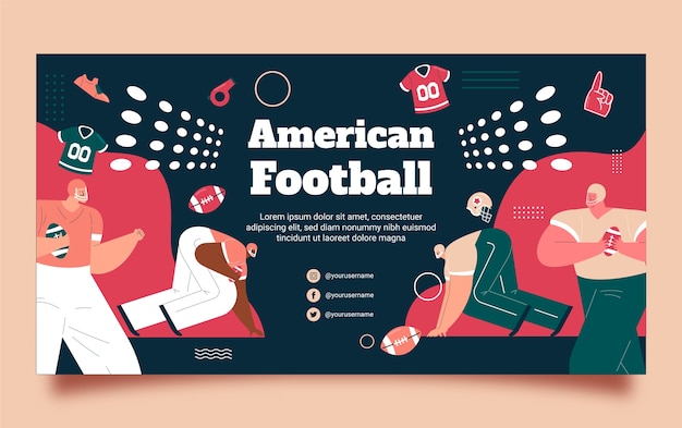 American football social media post template