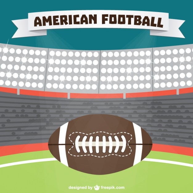 Free Vector american football stadium background and ball