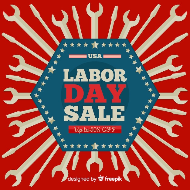 Free Vector american labor day sale banner