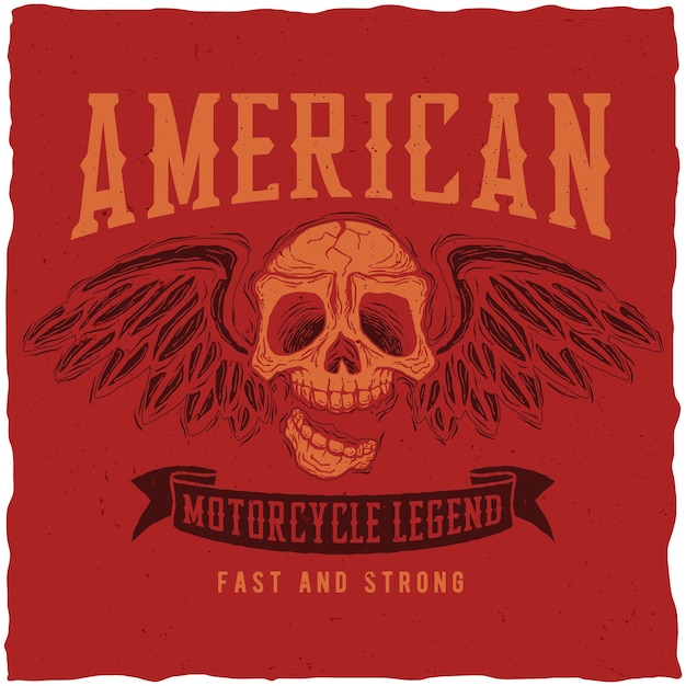 Free Vector american motorcycle legend poster