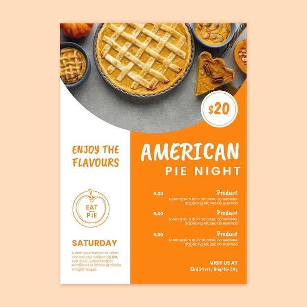 Free Vector american pie poster template