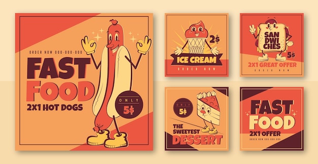 American retro style template design