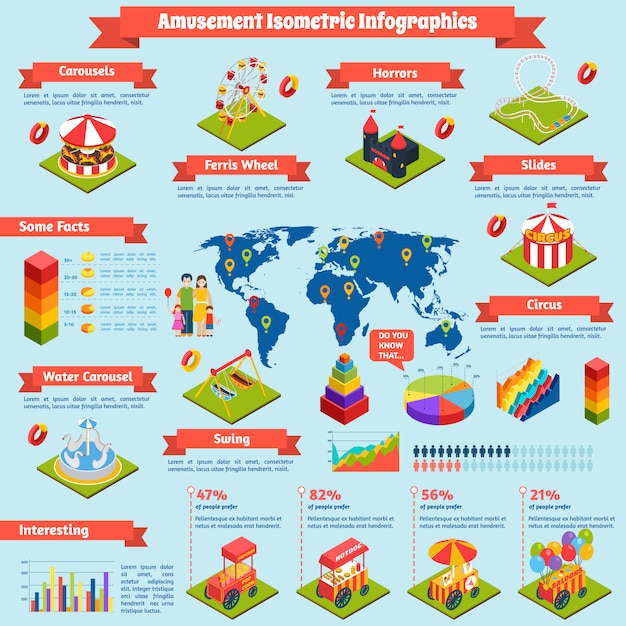 Amusement Isometric Infographics