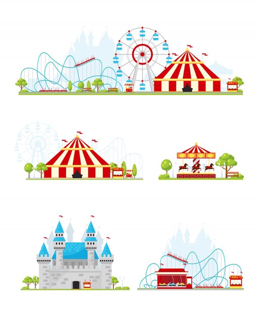 Amusement Park Banner Set