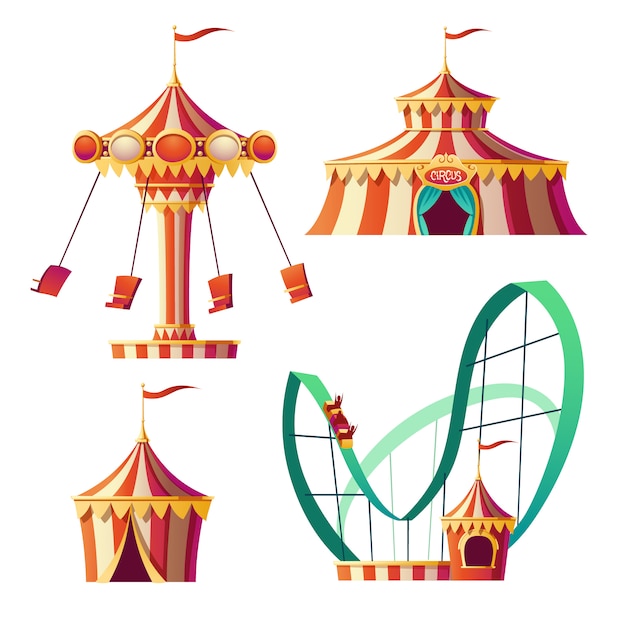 Free Vector amusement park, carnival or festive fair cartoon