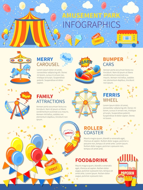 Amusement park potential infographics layout