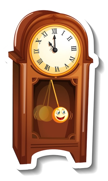 Free Vector analog antique clock in cartoon style