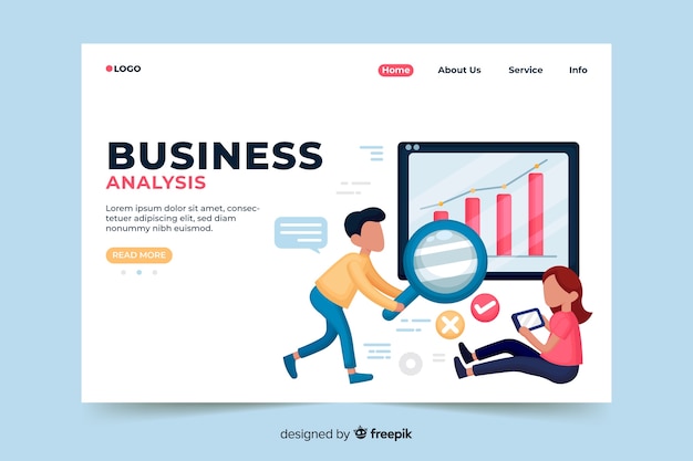 Analysis business landing page