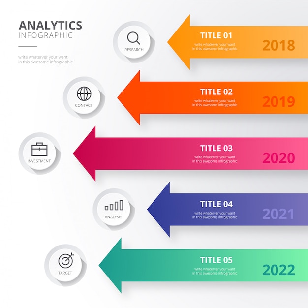 Free vector analytic infographics in modern style