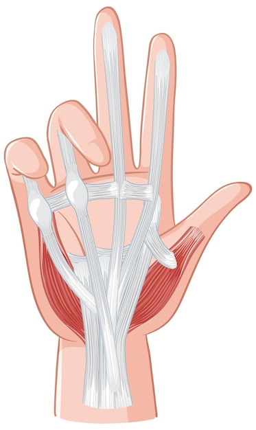 Free vector anatomy of hand muscles and tendons