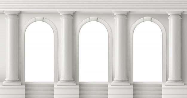 Free Vector ancient greek temple with white pillars