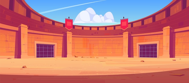 Free Vector ancient roman arena for gladiators fight