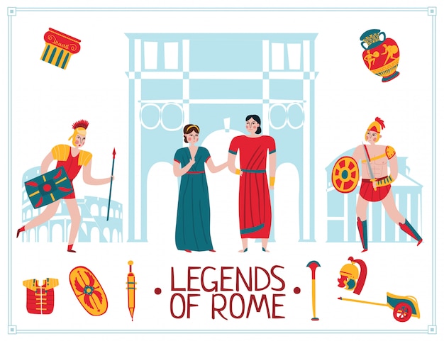 Ancient rome empire illustration