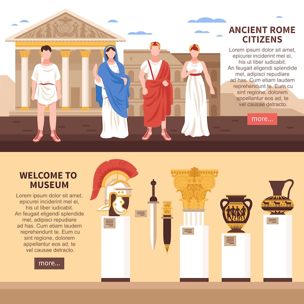 Free vector ancient rome horizontal banners