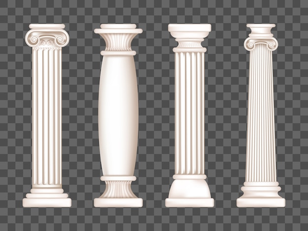 Ancient white marble greek columns