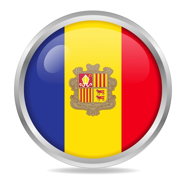 Andorra Flag Gradient Button Circle